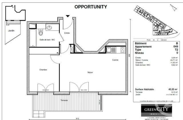 Appartement F2 à louer CHENNEVIERES SUR MARNE
