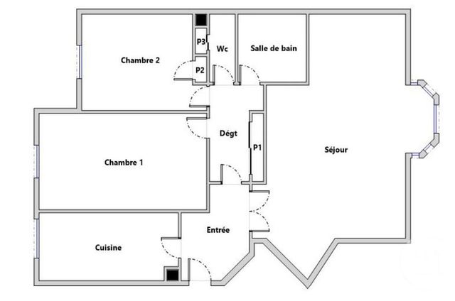 Appartement F3 à louer - 3 pièces - 77.27 m2 - VERSAILLES - 78 - ILE-DE-FRANCE - Century 21 S.L.P. Immobilier